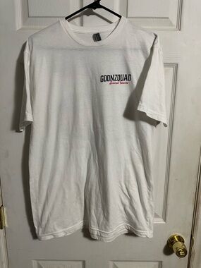 Hanes Goonzquad Car White Short-Sleeve Tee with Navy & Red Chest Logo